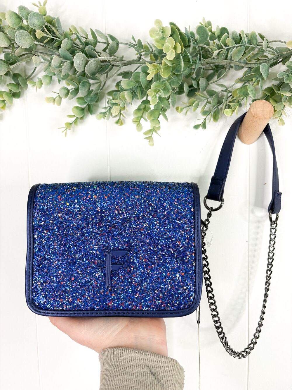 NWT Fiorelli Nighttails Blue Sparkle Shoulder Bag Flapover Crossbody Night Sky